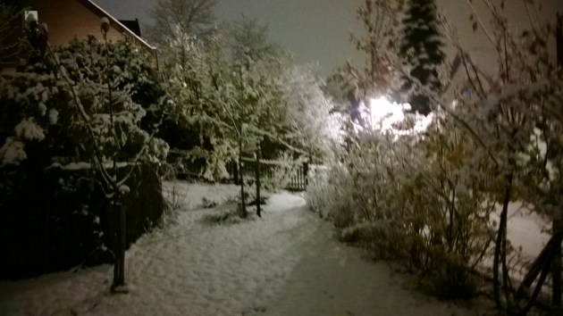 Vielä kaksi viikkoa sitten aamut näyttivät täällä "alhaallakin" tältä. Nyt on pimeää kuin Pöytyällä.